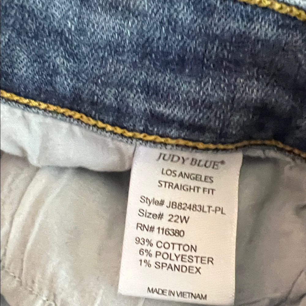 Judy Blue Classic Blue Straight Leg Jeans - Picture 3 of 7